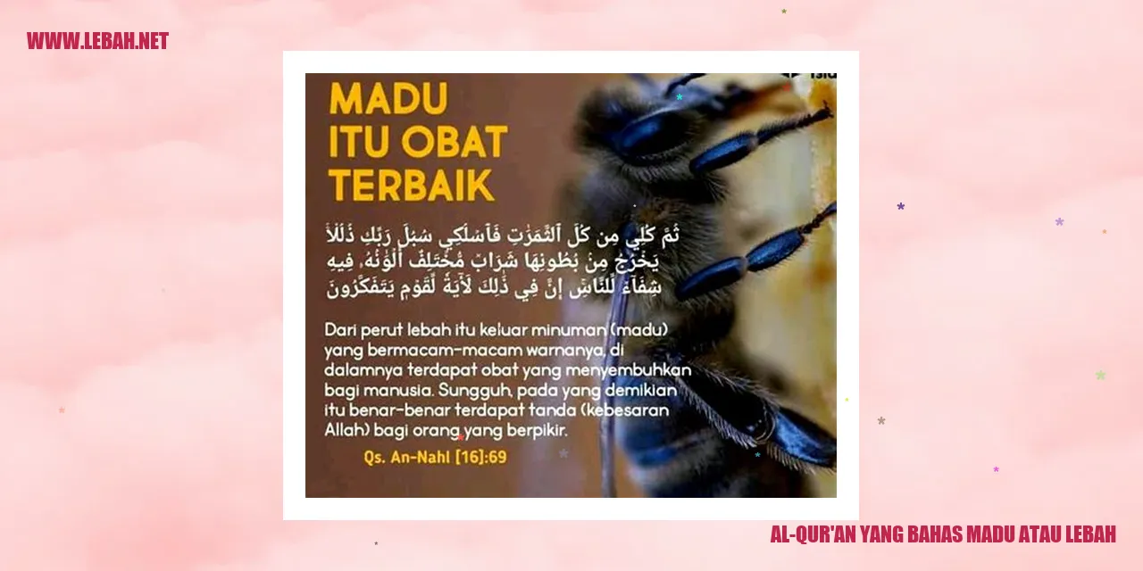 al-qur'an yang bahas madu atau lebah