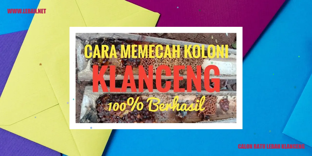 Calon Ratu Lebah Klanceng