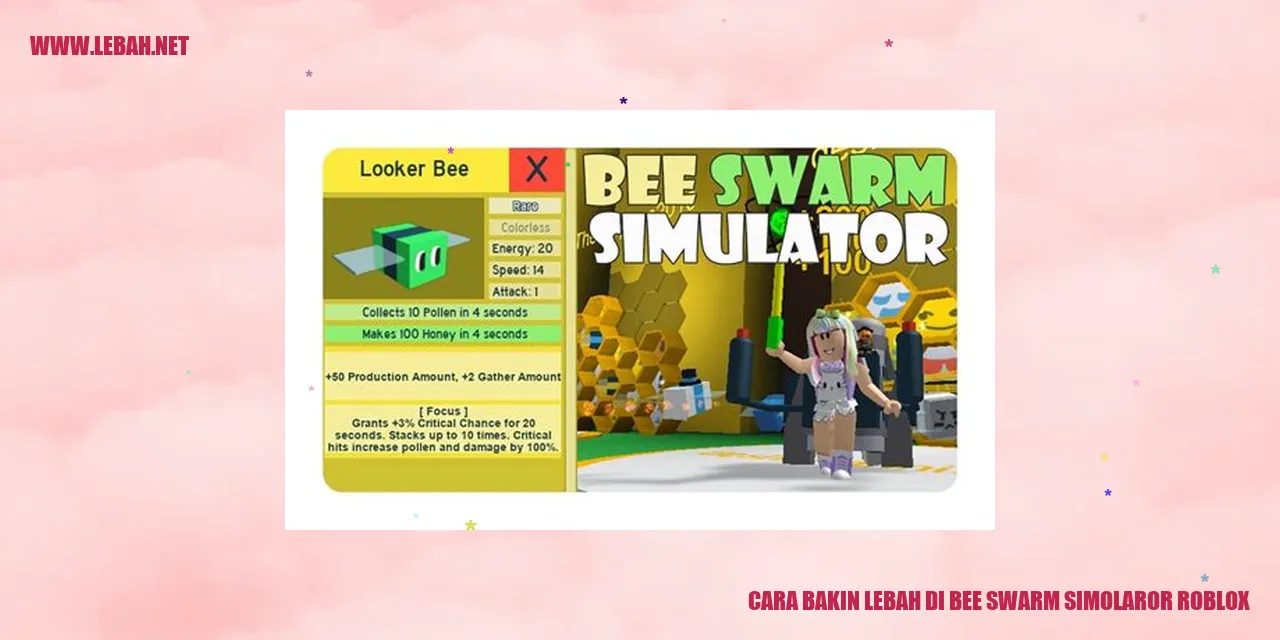 cara bakin lebah di bee swarm simolaror roblox