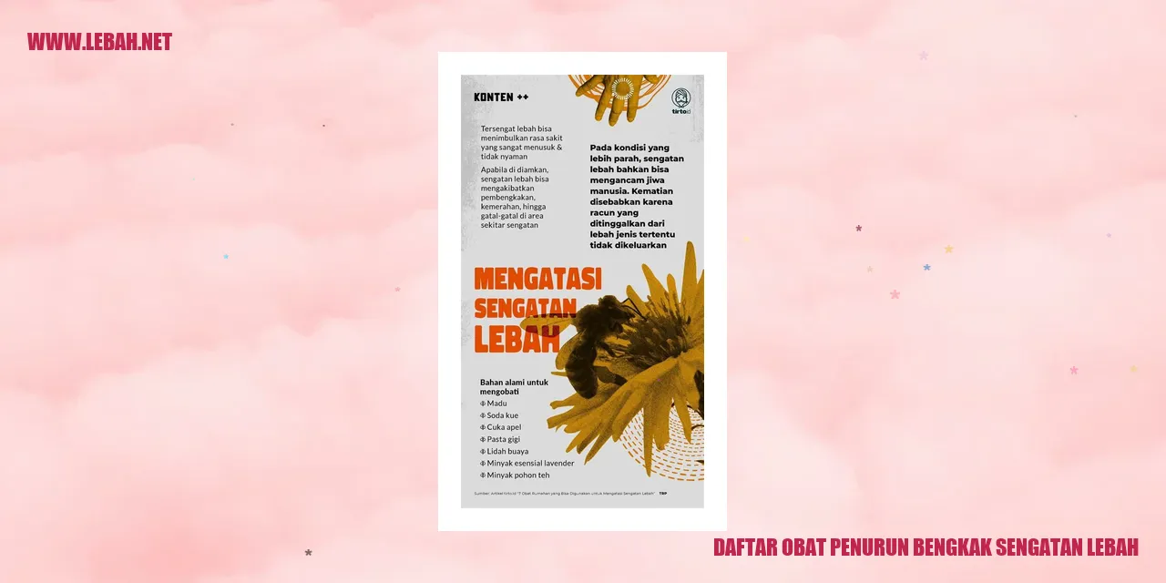 Daftar Obat Penurun Bengkak Sengatan Lebah