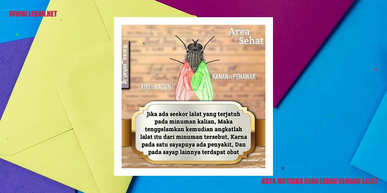 kata mutiara beda lebah dengan lalat