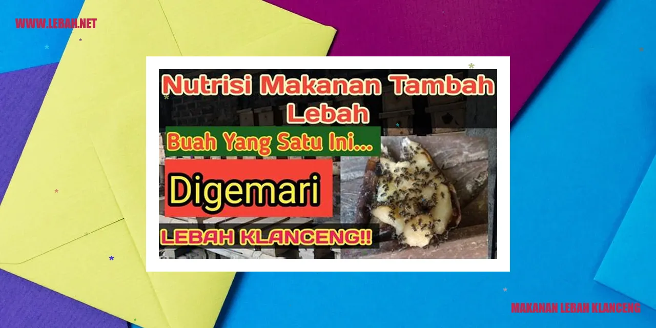 makanan lebah klanceng