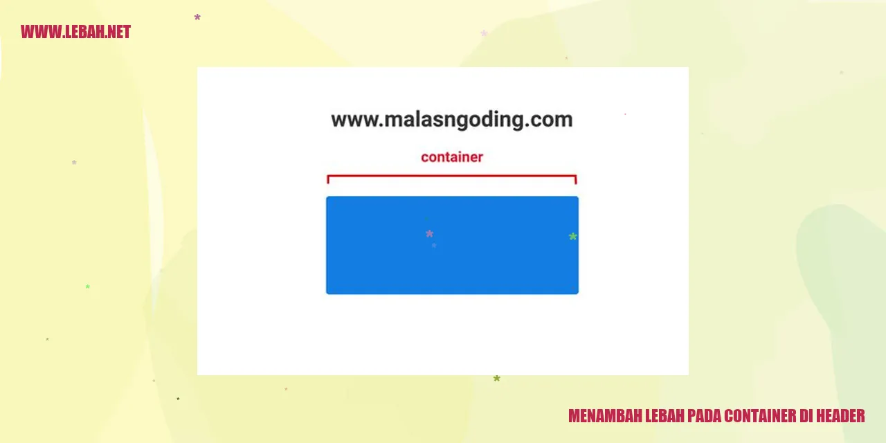 Menambah Lebah pada Container di Header