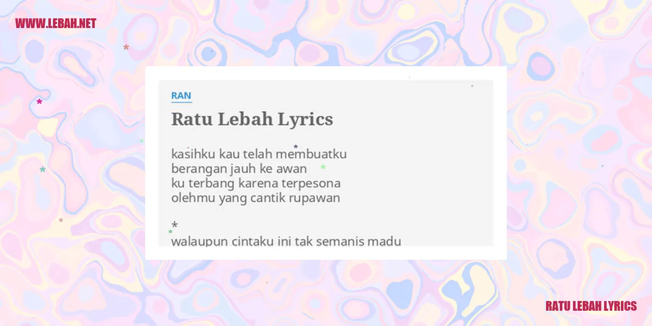 Ratu Lebah Lyrics